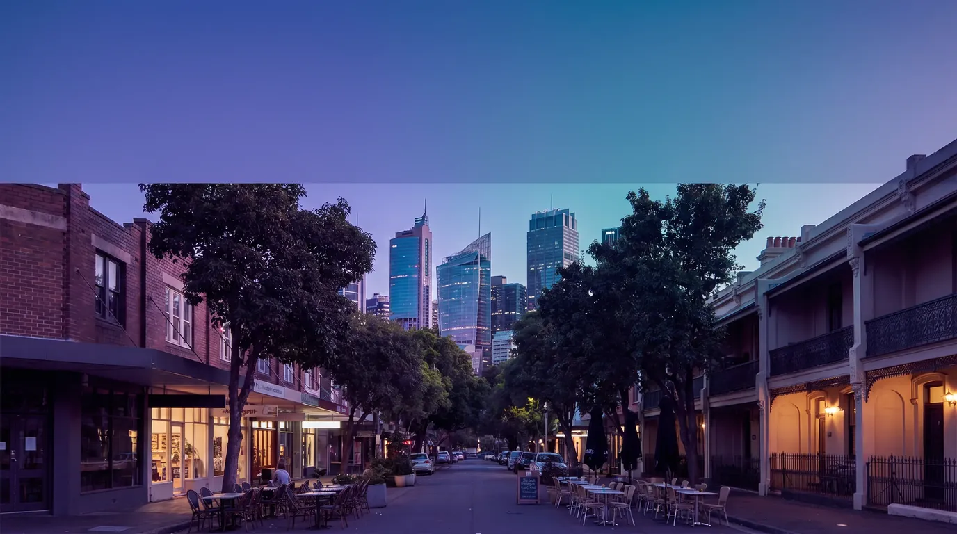 A residential street in Willoughby, 2068